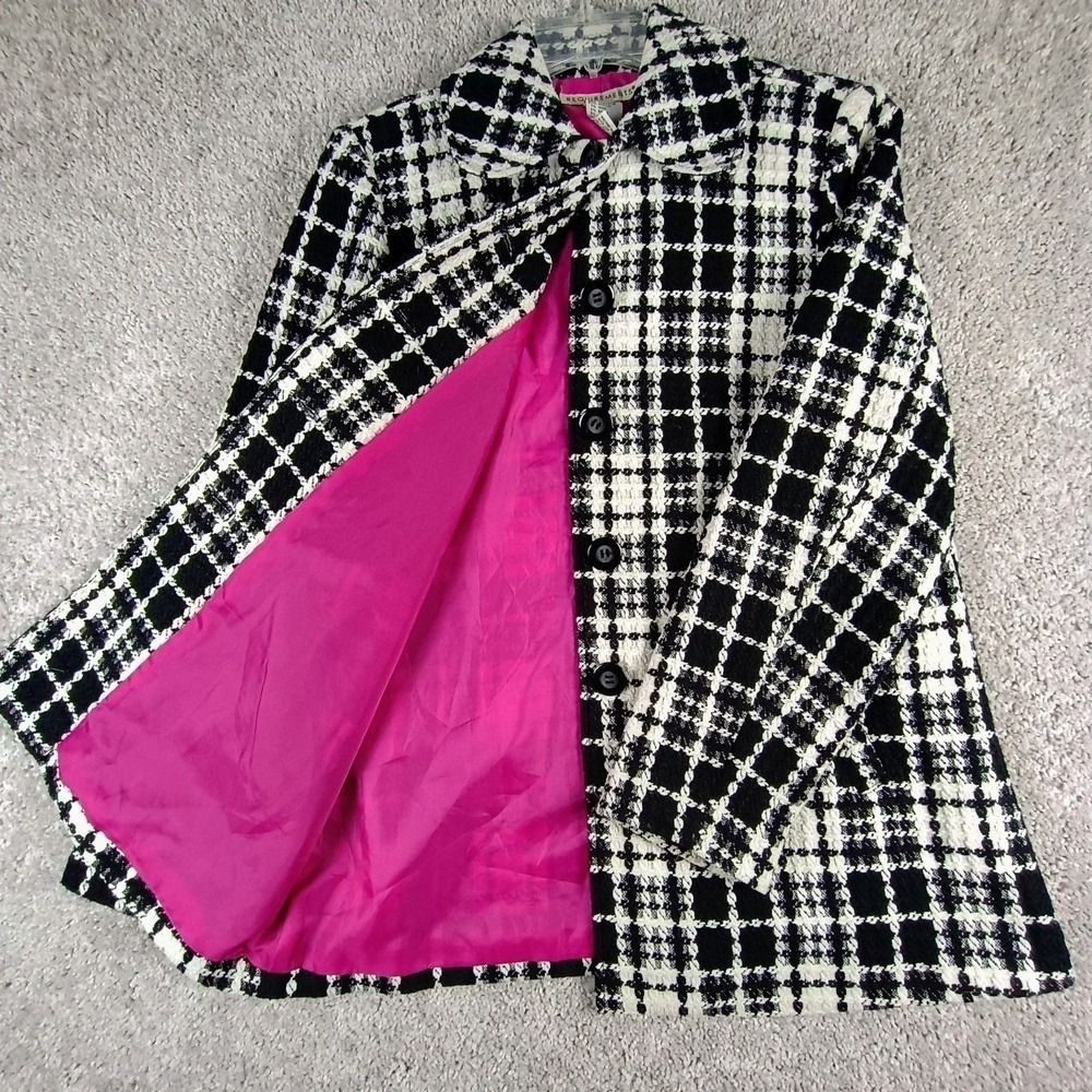 Requirements Plaid Tweed Coat Jacket Womens 8 Preppy Y2K Old Money Preppy - Picture 2 of 11